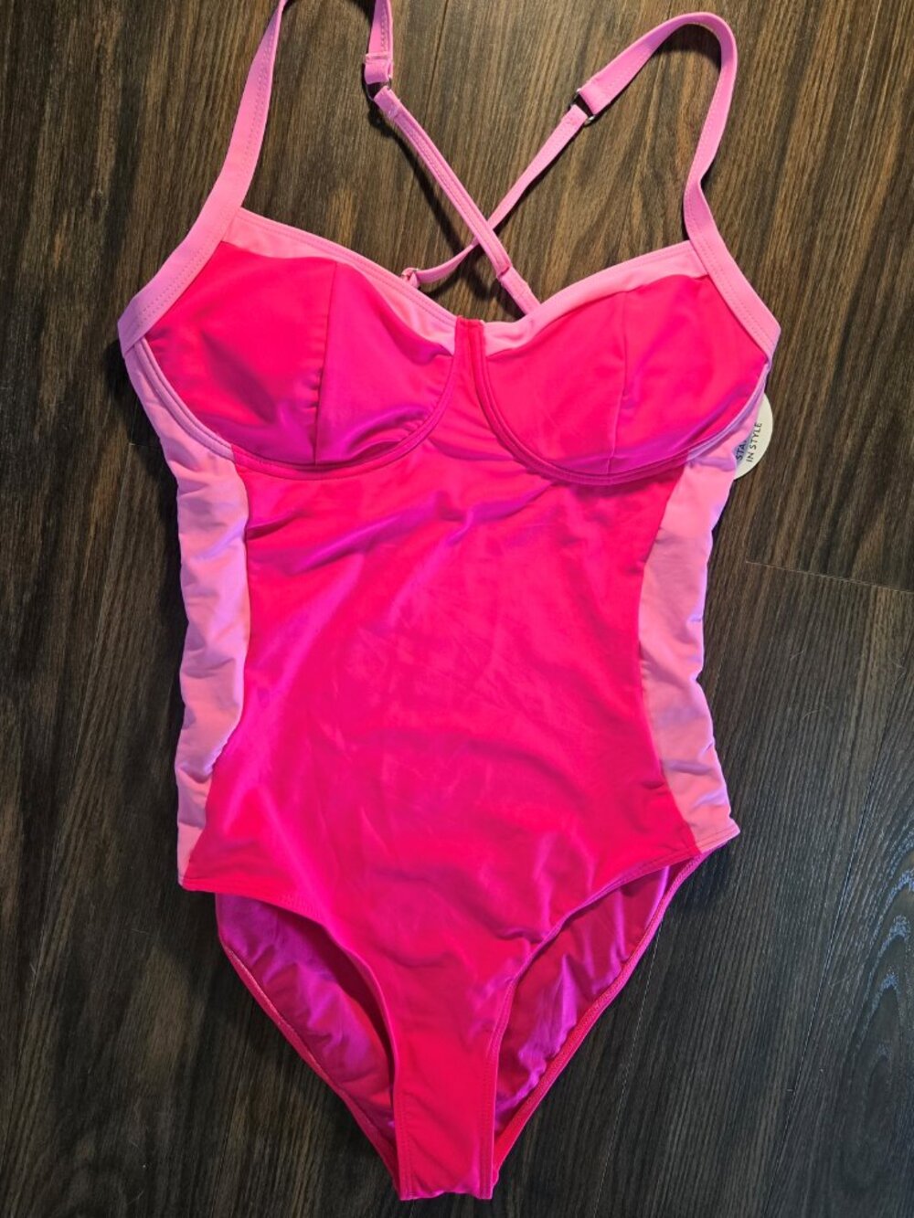 ANRABESS Hot Pink Classic Bustier Style One-Piece Swimsuit NWT/SIZE M